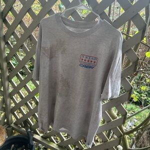 🏁 VINTAGE 90s Y2K 5 Star Auto Body Racing Crew Graphic T-Shirt XL L Distressed